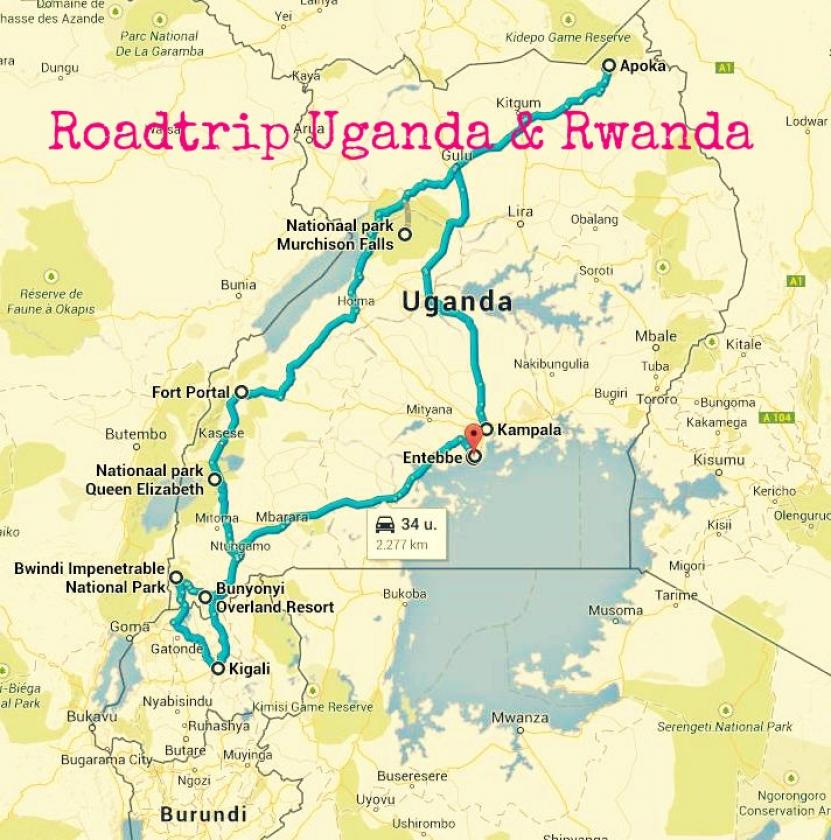 Route Oeganda